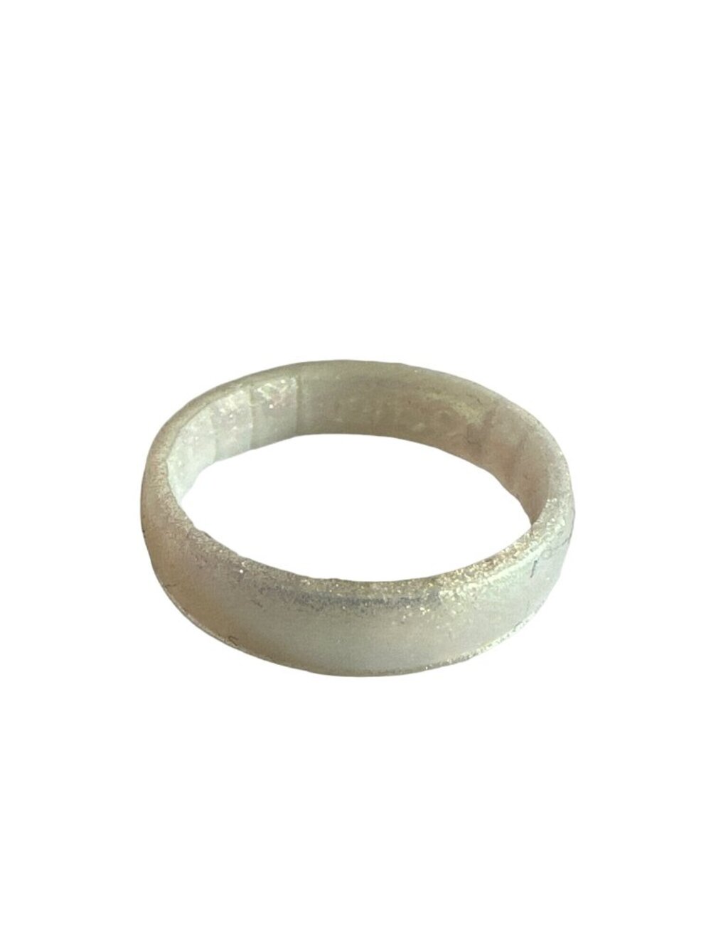 Enso Silicone Ring Unisex Size 4 Unicorn White Iridescent Pearl Comfortable Chic
